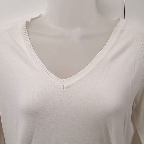 Gap Stretch Long Sleeve Sweater V-Neck Banded Hem Lightweight Pullover Cardigan - Picture 8 of 16